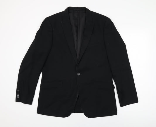 Mens UK Size 40 One Six Five Regular Black Suit Jacket