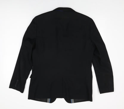 Mens UK Size 40 One Six Five Regular Black Suit Jacket