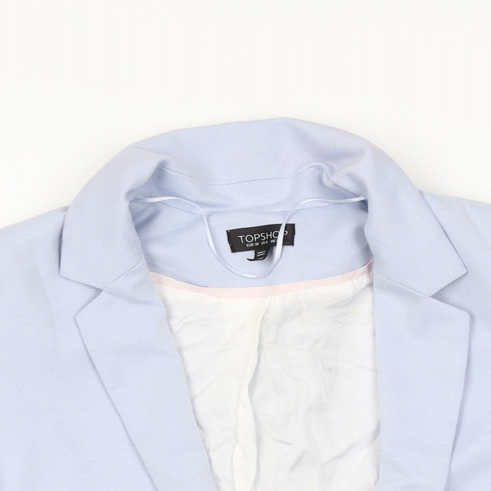 Topshop Womens Blue Jacket Blazer Size 10