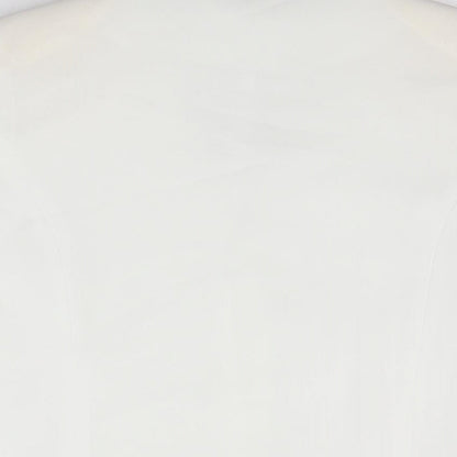 EWM Womens White Polyester Basic Button-Up Size 12 V-Neck