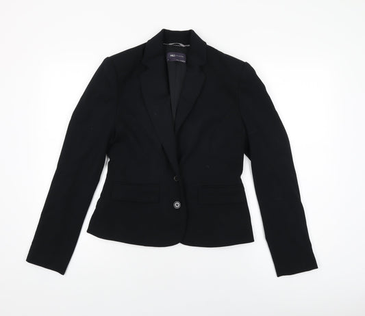 Marks and Spencer Womens Black Polyester Jacket Blazer Size 8
