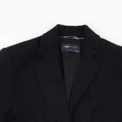 Marks and Spencer Womens Black Polyester Jacket Blazer Size 8