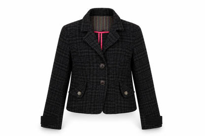 Guru Womens Black Geometric Jacket Coat Size L Button