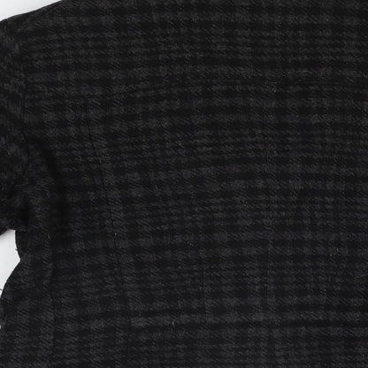 Guru Womens Black Geometric Jacket Coat Size L Button