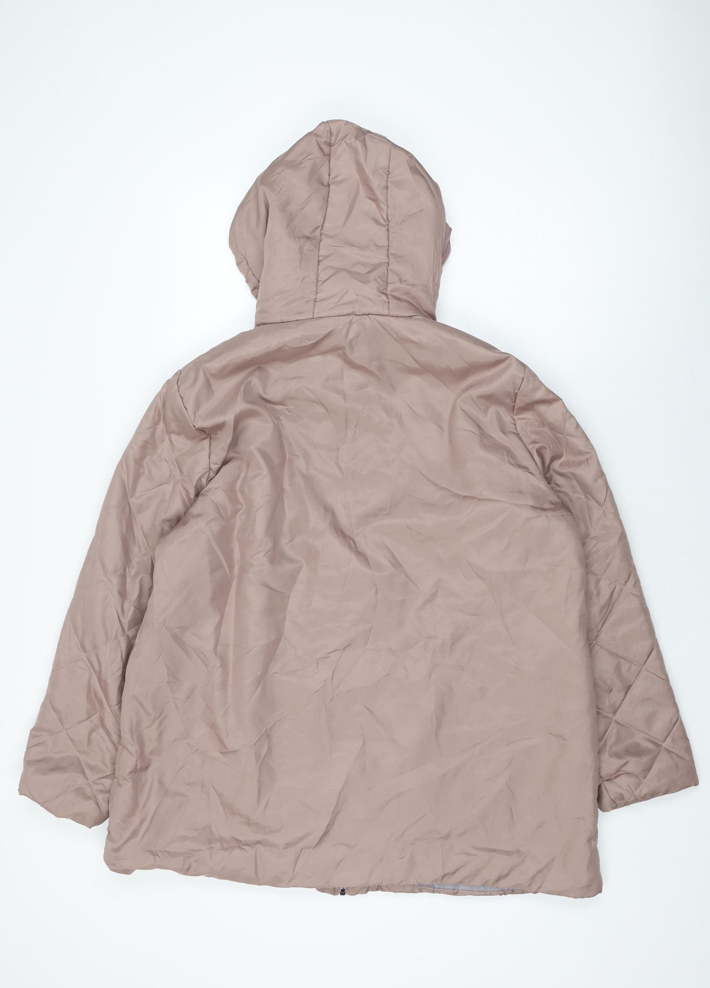 Womens UK Size L Anne De Lancay Pink Puffer Jacket Coat