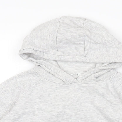 Marks and Spencer Girls Grey Polyester Pullover Hoodie Size 7-8 Years Pullover