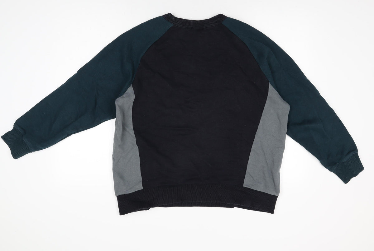 Zara Womens Blue Cotton Pullover Sweatshirt Size L Pullover