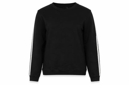Front view of ASOS women’s black cotton pullover sweatshirt, size UK 10, pullover
