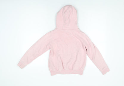 NEXT Girls Pink Cotton Full Zip Hoodie Size 9 Years Zip