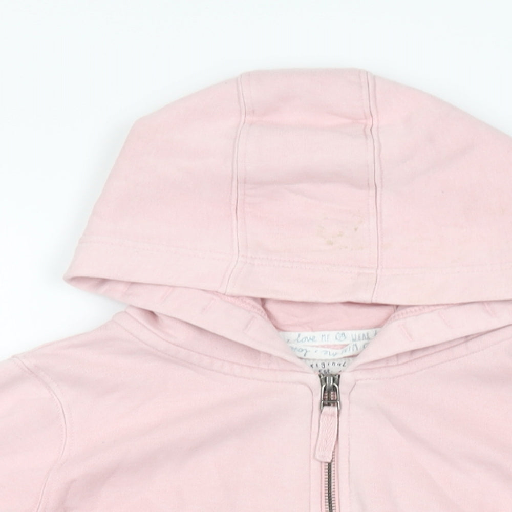 NEXT Girls Pink Cotton Full Zip Hoodie Size 9 Years Zip