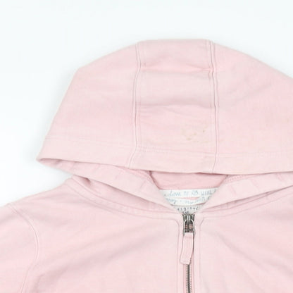 NEXT Girls Pink Cotton Full Zip Hoodie Size 9 Years Zip