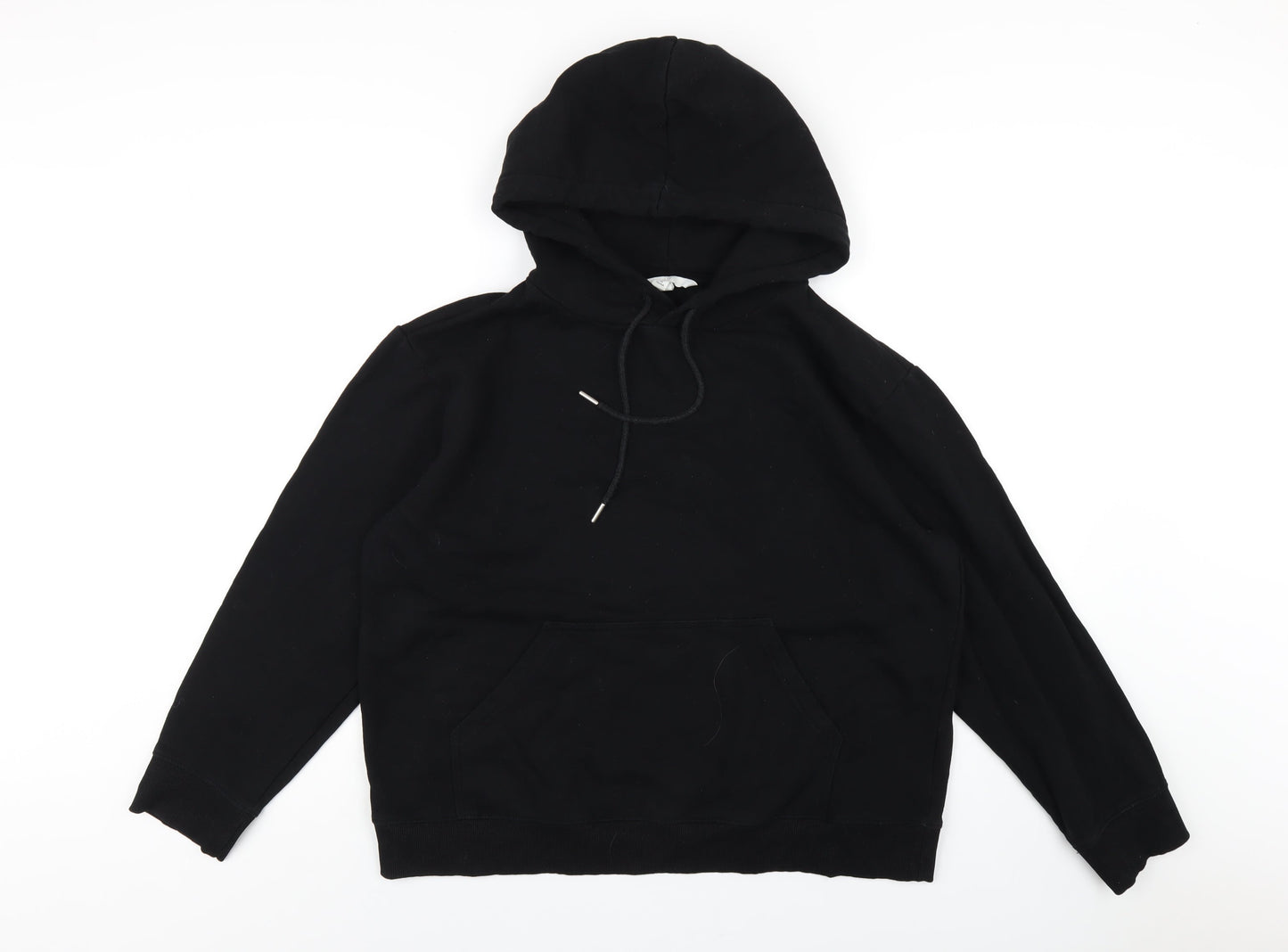 H&M Womens Black Cotton Pullover Hoodie Size M Pullover