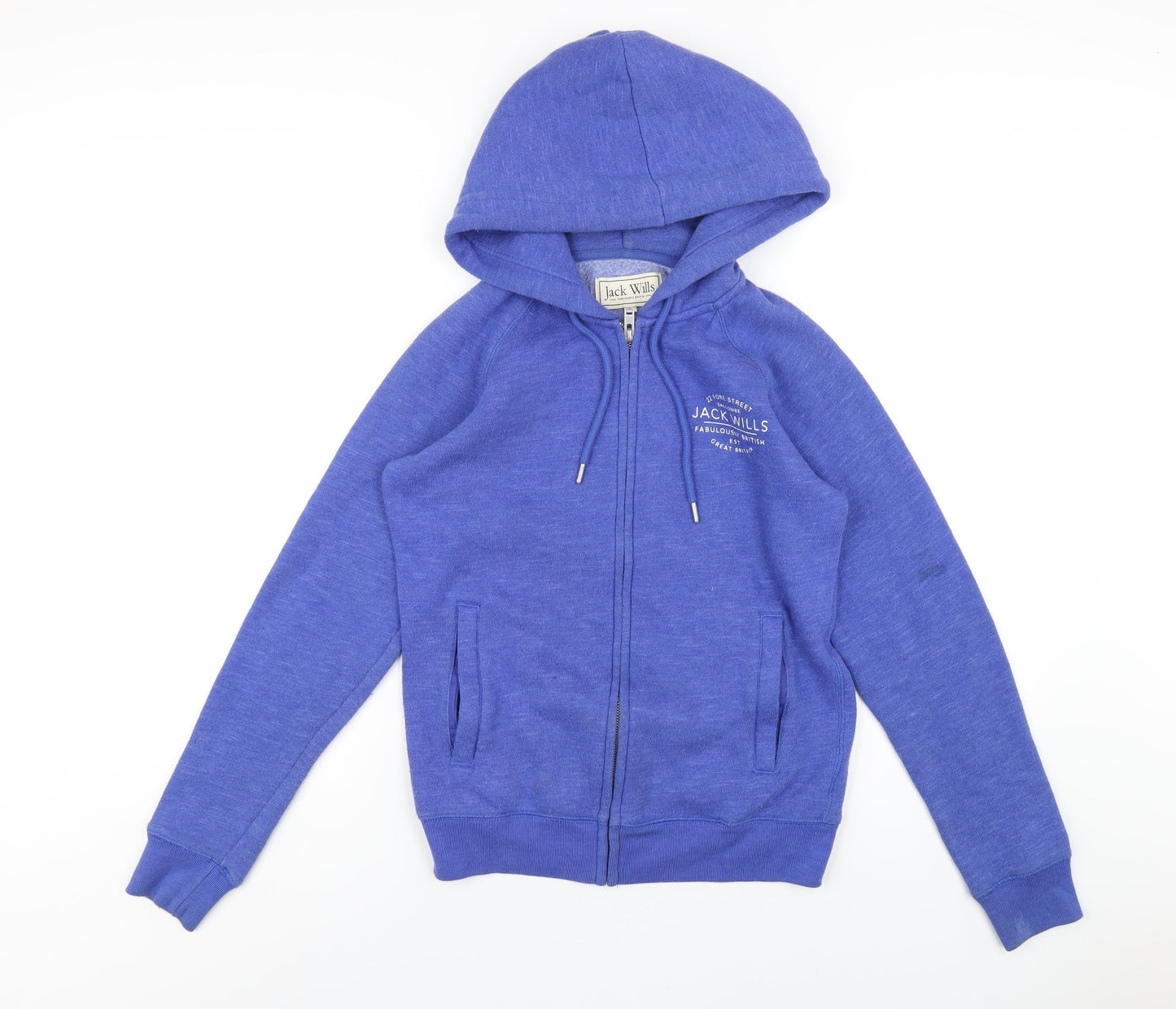 Womens UK Size 10 Jack Wills Blue Full Zip Hoodie