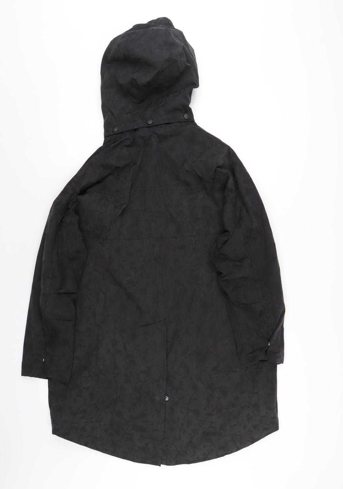 Kin Womens Black Rain Coat Coat Size 8 Zip