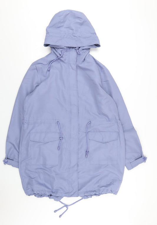 Maine Womens Blue Rain Coat Coat Size 14 Zip