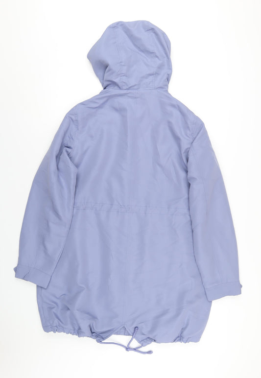 Maine Womens Blue Rain Coat Coat Size 14 Zip