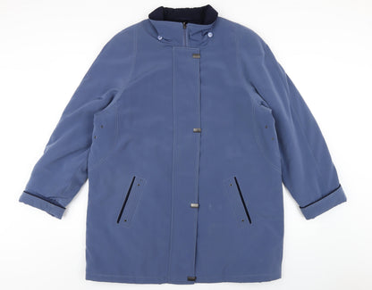 Womens UK Size 16 EWM Blue Rain Coat
