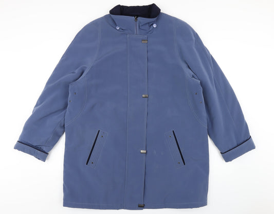 Womens UK Size 16 EWM Blue Rain Coat