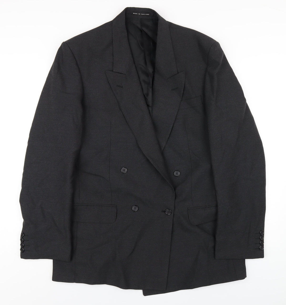 Lavel Mens Grey Wool Jacket Blazer Size 46 Regular