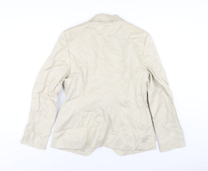 Jobis Womens Beige Jacket Blazer Size 12 Button