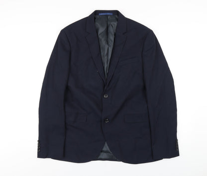 Mens UK Size 40 Topman Regular Blue Suit Jacket