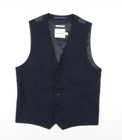 Mens UK Size 40 Topman Regular Blue Suit Jacket
