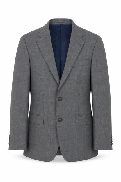 Elefit Mens Grey Plaid Polyester Jacket Blazer Size 38 Regular