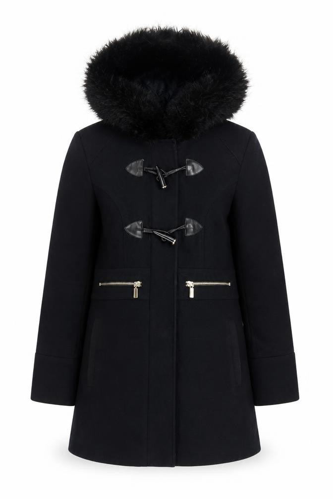 Miss Selfridge Womens Blue Pea Coat Coat Size 8 Snap