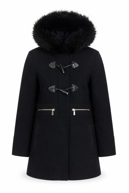 Miss Selfridge Womens Blue Pea Coat Coat Size 8 Snap