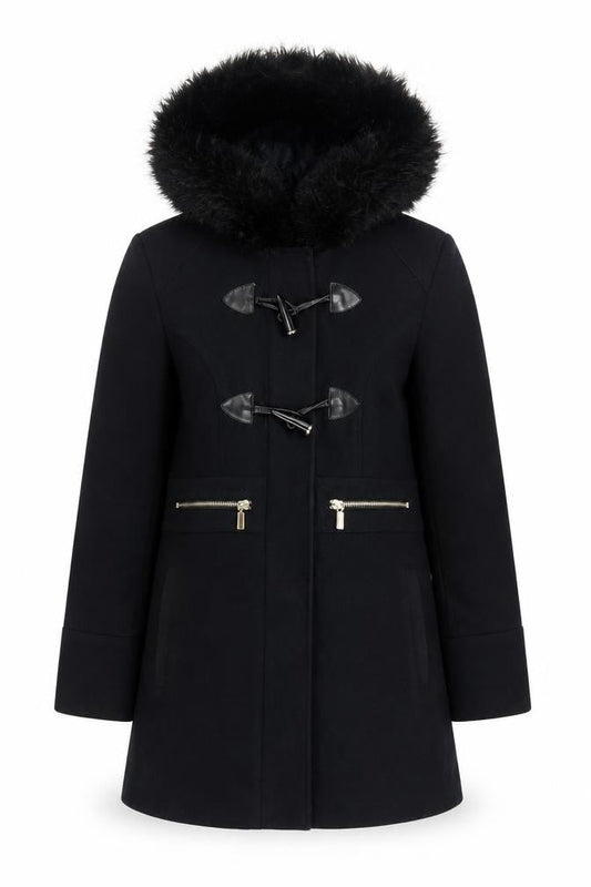 Miss Selfridge Womens Blue Pea Coat Coat Size 8 Snap