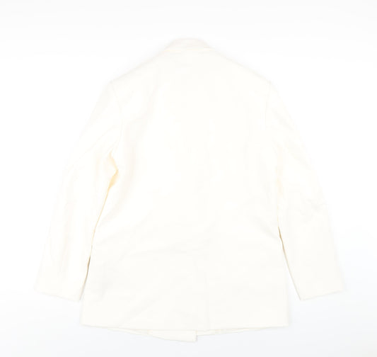 Zara Womens White Polyester Jacket Blazer Size XS
