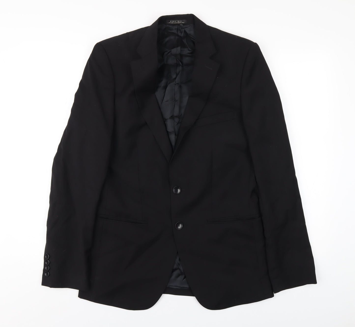 Mens UK Size 38 Zara Regular Black Suit Jacket