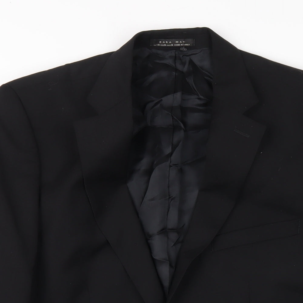 Mens UK Size 38 Zara Regular Black Suit Jacket