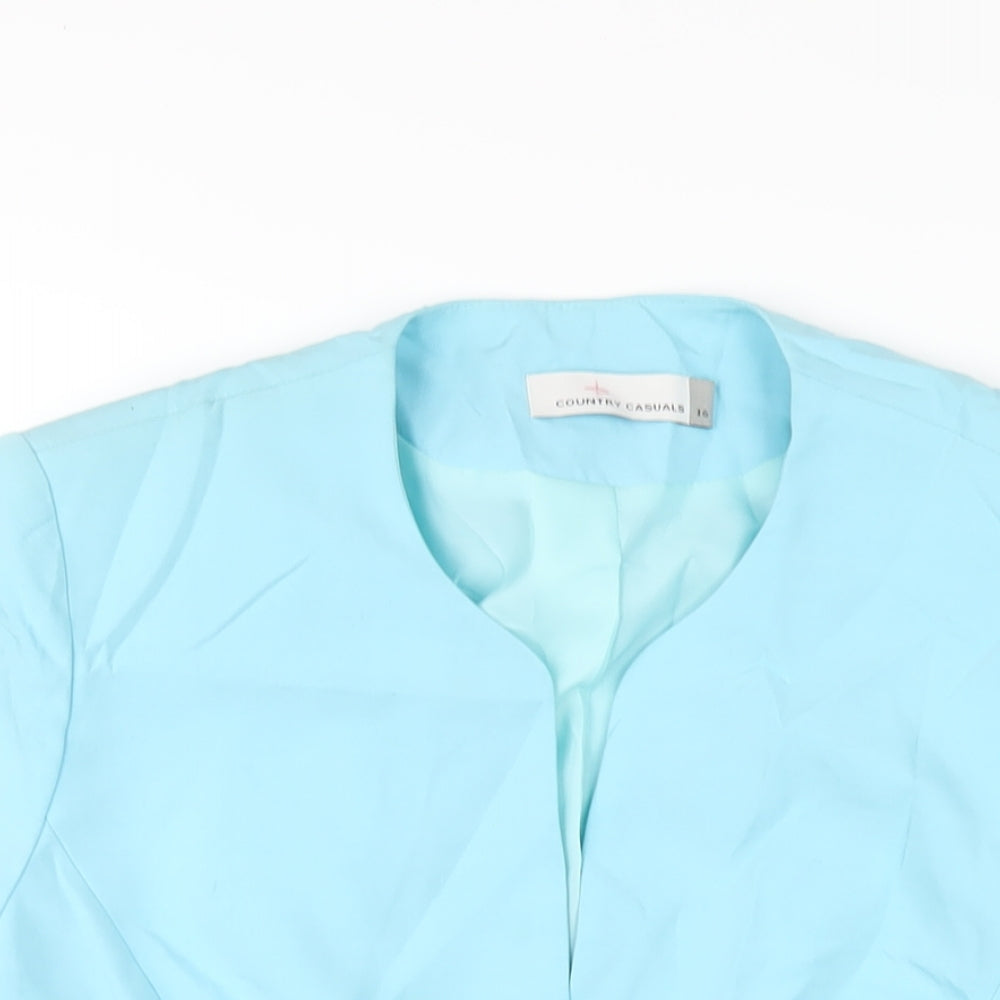 Country Casuals Womens Blue Jacket Size 16 Button