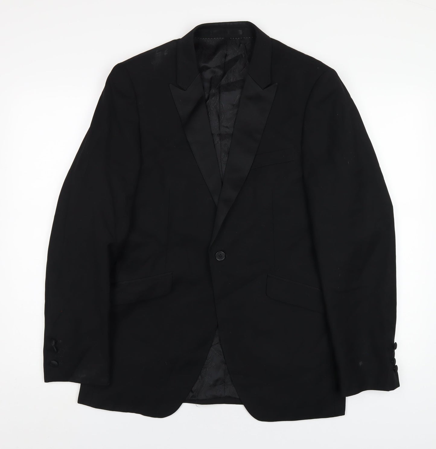 Mens UK Size 38 OneSix5ive Regular Black Suit Jacket