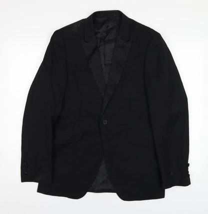Mens UK Size 38 OneSix5ive Regular Black Suit Jacket