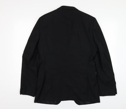 Mens UK Size 38 OneSix5ive Regular Black Suit Jacket