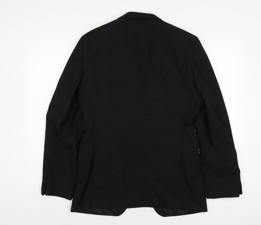 Mens UK Size 38 OneSix5ive Regular Black Suit Jacket