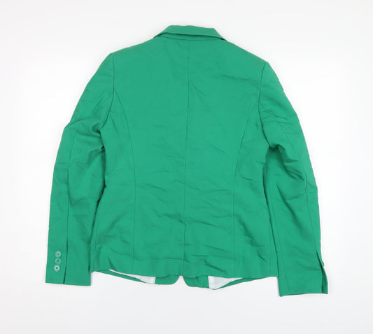 Marks and Spencer Womens Green Cotton Jacket Blazer Size 10
