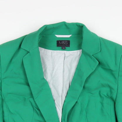 Marks and Spencer Womens Green Cotton Jacket Blazer Size 10