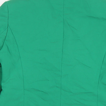 Marks and Spencer Womens Green Cotton Jacket Blazer Size 10