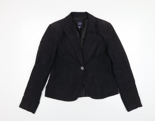 Gap Womens Black Jacket Blazer Size 12 Button