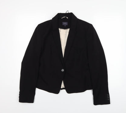 Womens UK Size 12 Marks and Spencer Regular Black Blazer