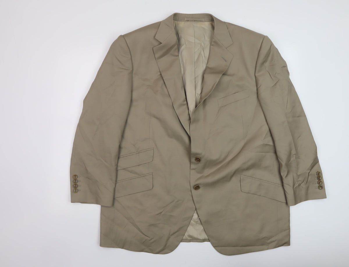 Harris & Howard Mens Beige Polyester Jacket Suit Jacket Size 50 Regular