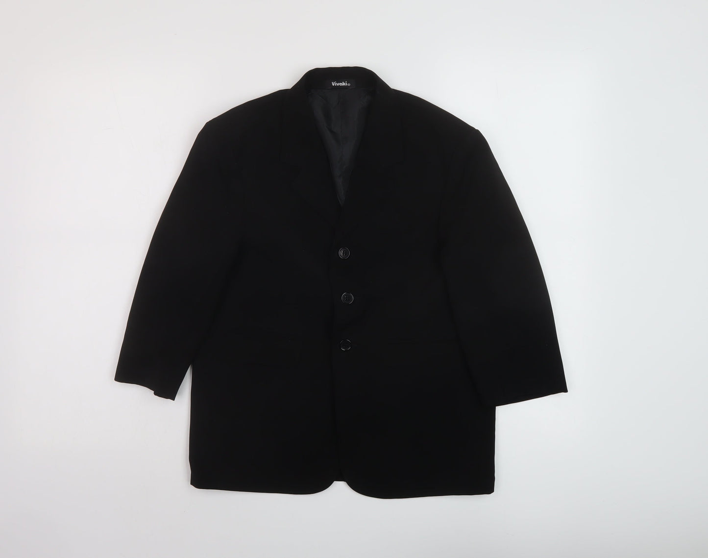 VivaKi Womens Black Jacket Size 8 Button