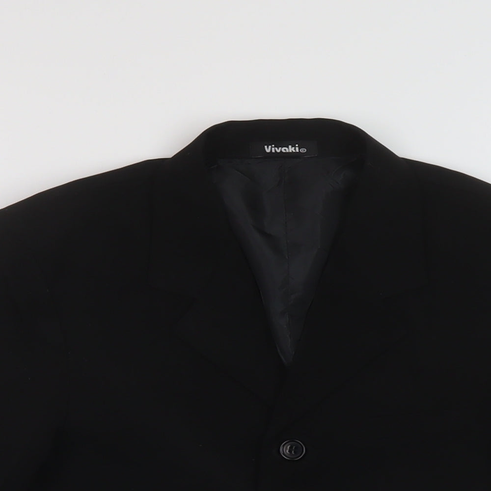 VivaKi Womens Black Jacket Size 8 Button