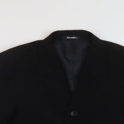 VivaKi Womens Black Jacket Size 8 Button