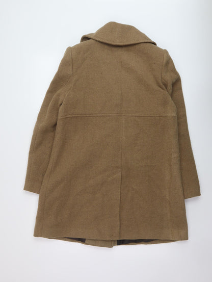 Next Womens Beige Overcoat Coat Size 12 Button
