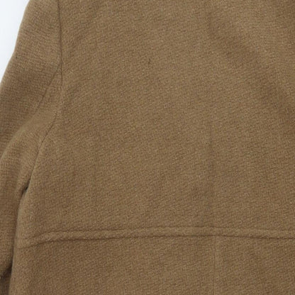 Next Womens Beige Overcoat Coat Size 12 Button