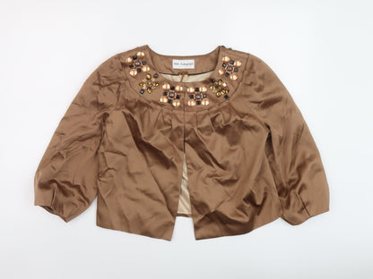 Autograph Womens Brown Jacket Size 12 Hook & Eye